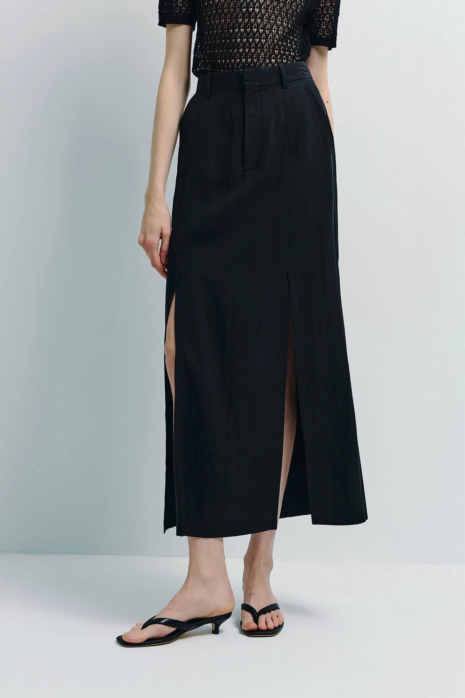 Rue Sophie - Mavis slit front midi Skirt
