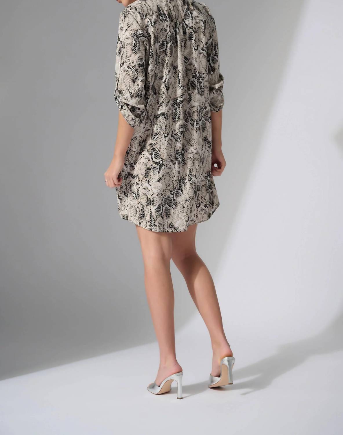 Joseph Ribkoff - Snakeskin Print Zip Front Mini Dress