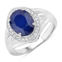 Diana M Jewels Women's Oval Natural Sapphire Fashion Ring (3.31 Ct) - Signature Plus in 14k white gold - women's jewelry