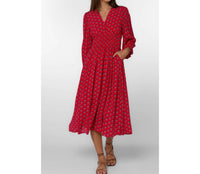Velvet Heart Julissa Midi Dress in red leaf - women's dress
