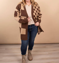 Haptics - Keep It In Check Open Front Cardigan