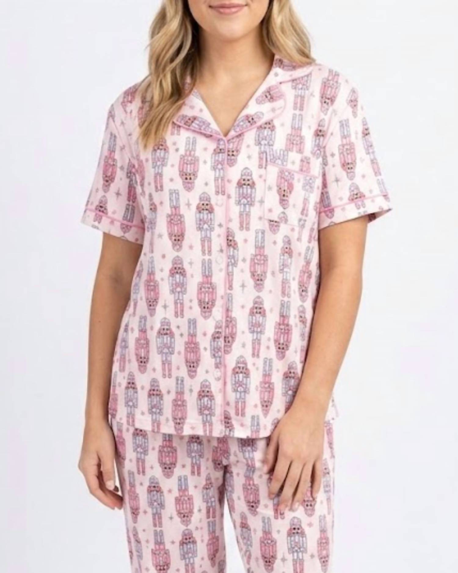 Shirley Stone - Short Sleeve Nutcracker Pajama Set