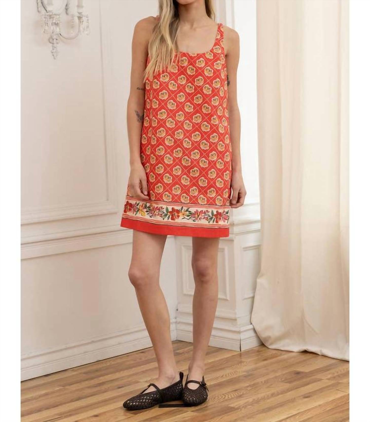Raisonnel - Boho Floral Border Mini Dress