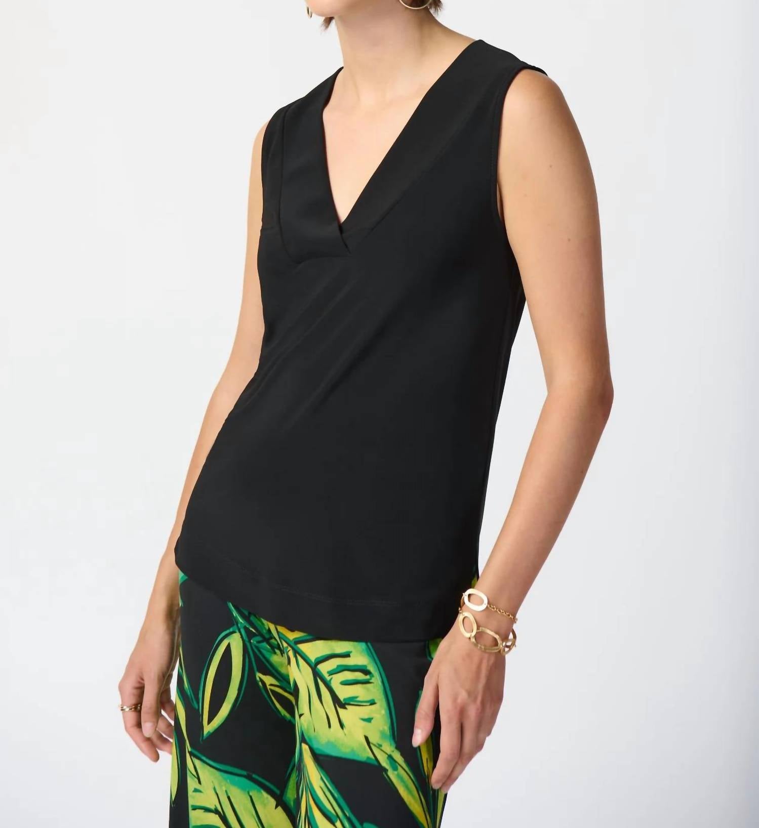 Joseph Ribkoff - Sleeveless V-neck Top