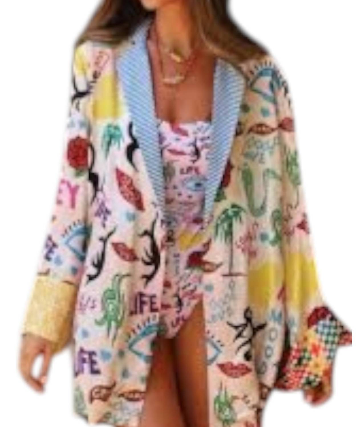 Me369 - Daisy Long Sleeve Kimono Jacket