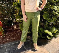 Ces Femme - Faux Leather Drawstring Jogger Pants