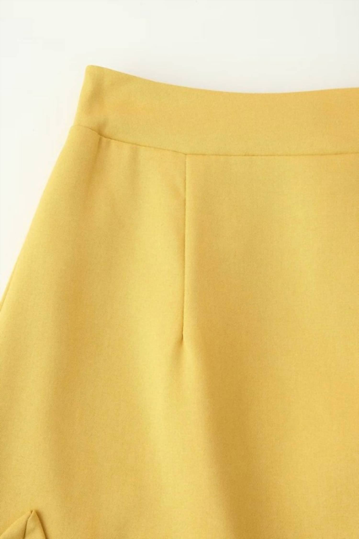 SUNDAYUP Ellie Crop Top And Mini Skirt Set in yellow - women's skirt - view 8