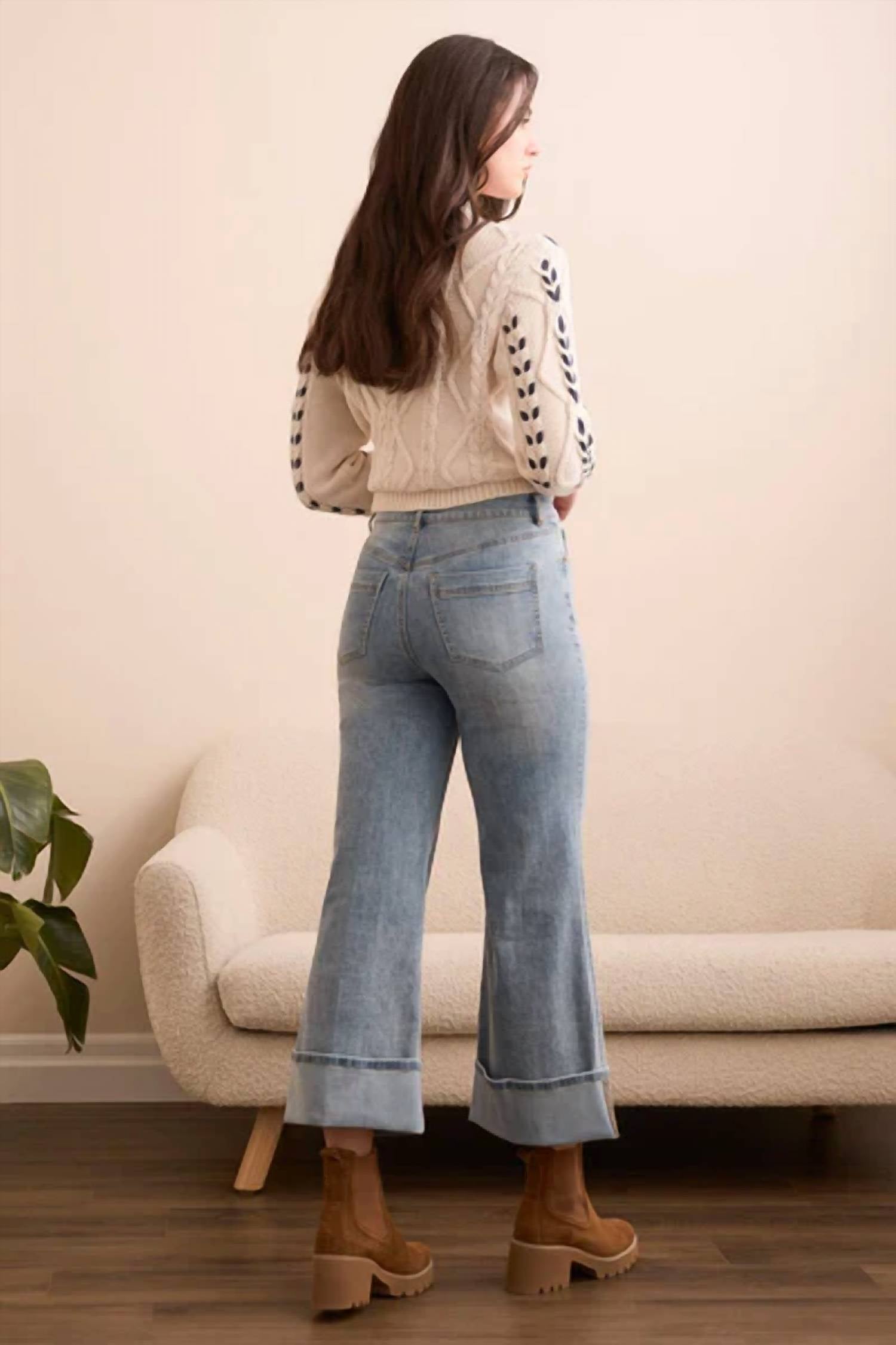 Tribal - Brooke Cuffed Palazzo Jeans