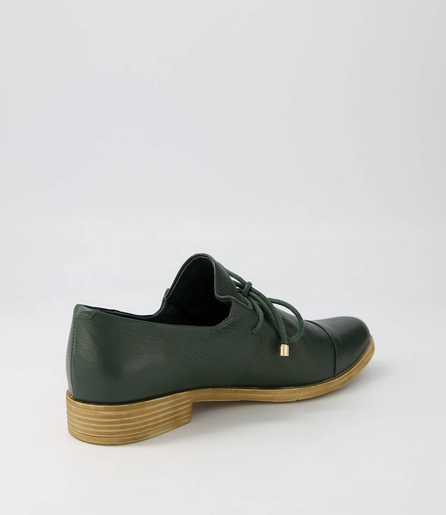 Django & Juliette Women's Kotty Leather Flat Shoes in olive leather - women's flats - alternate view
