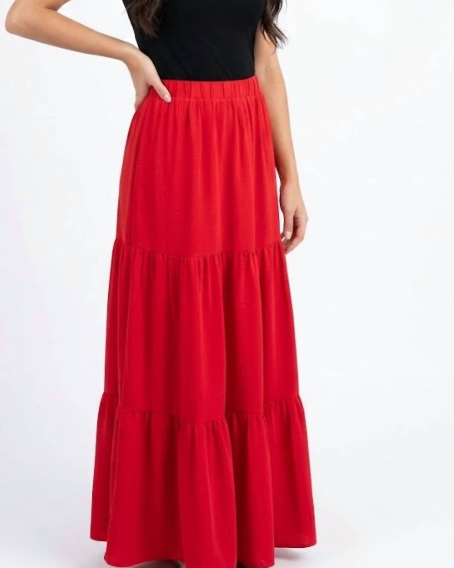 Timing - Strawberry Sway Maxi Skirt