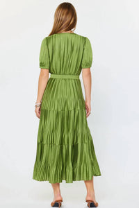 Current Air - Short Sleeve Pleated Maxi Dress