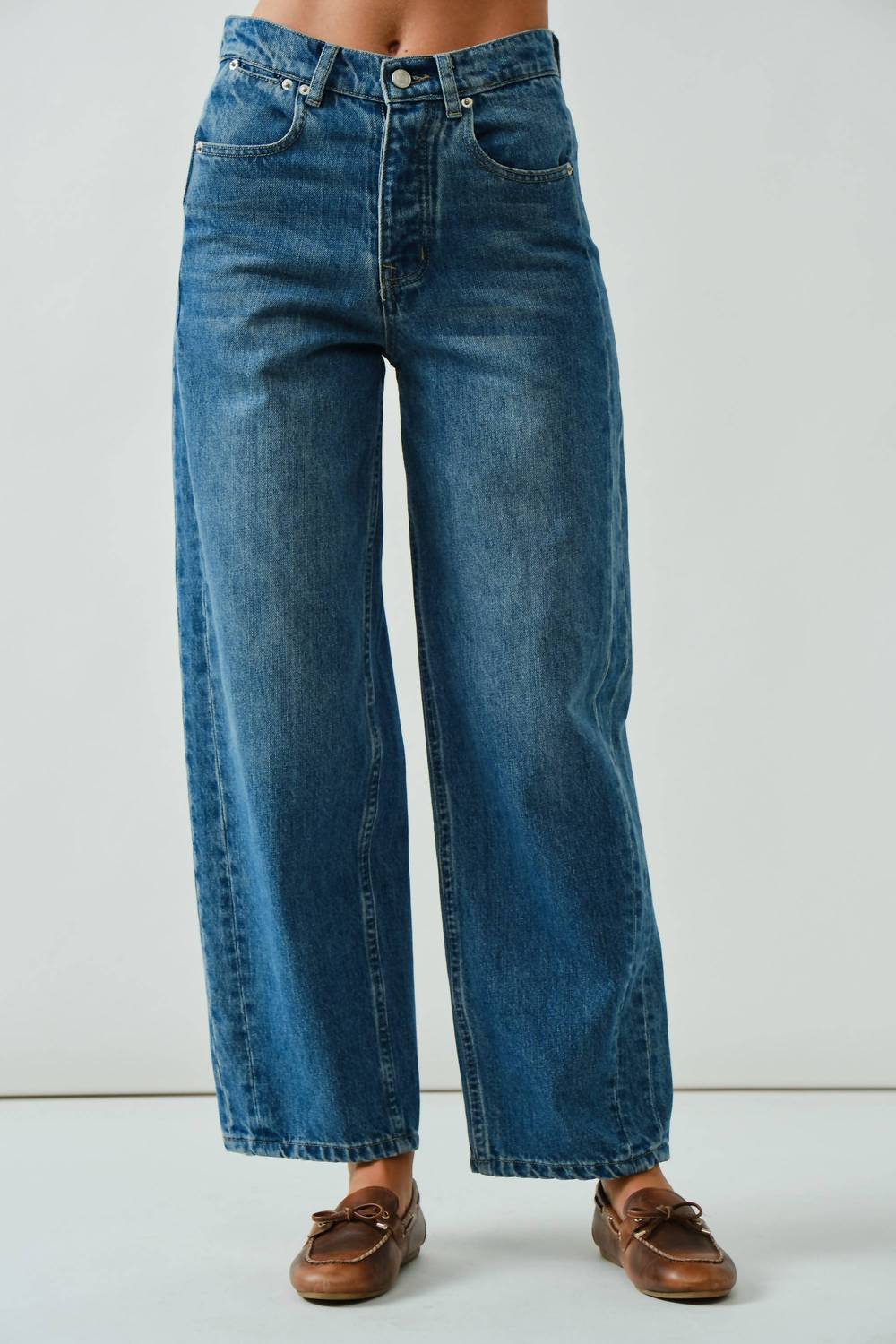 Aaron & Amber - Women's Comfy Slim Semi Barrel Pants