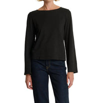Nation LTD Tavin Tie Back Long Sleeve Top in jet black - women's blouse