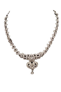 Donna Vinci Women's J122 Necklace And Earrings Jewelry Set in clear - women's jewelry - detail view