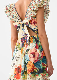 Camilla - Aromatic Amor Tiered Dress With Neck Frill