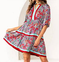 Sew In Love - Tiered Mini Dress With Puff Sleeves