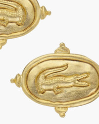 Susan Shaw - Women's Alligator Intaglio Studs Earrings