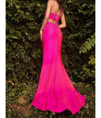 Ladivine - Stretch Satin Gown With Hot Stones