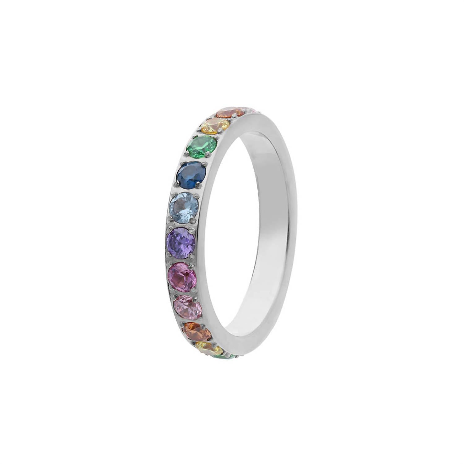 Qudo Women's Spacer Eternity Ring in silver multi - women's jewelry