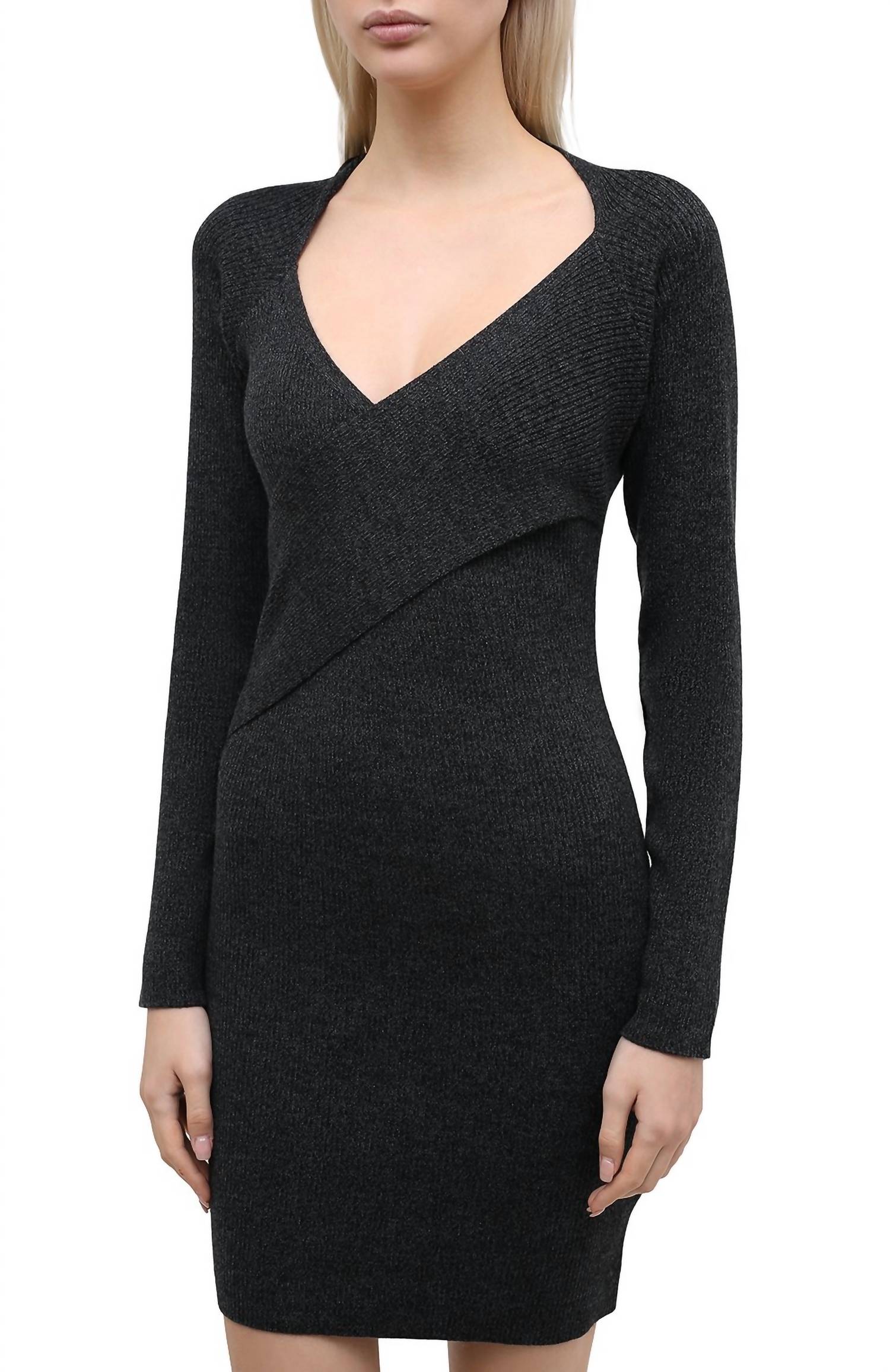 IRO Alexa Criss Cross Dress in dark grey - women's dress