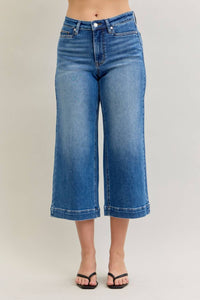 Judy Blue - Melanie Mid Rise Wide Leg Crop With Wide Hem