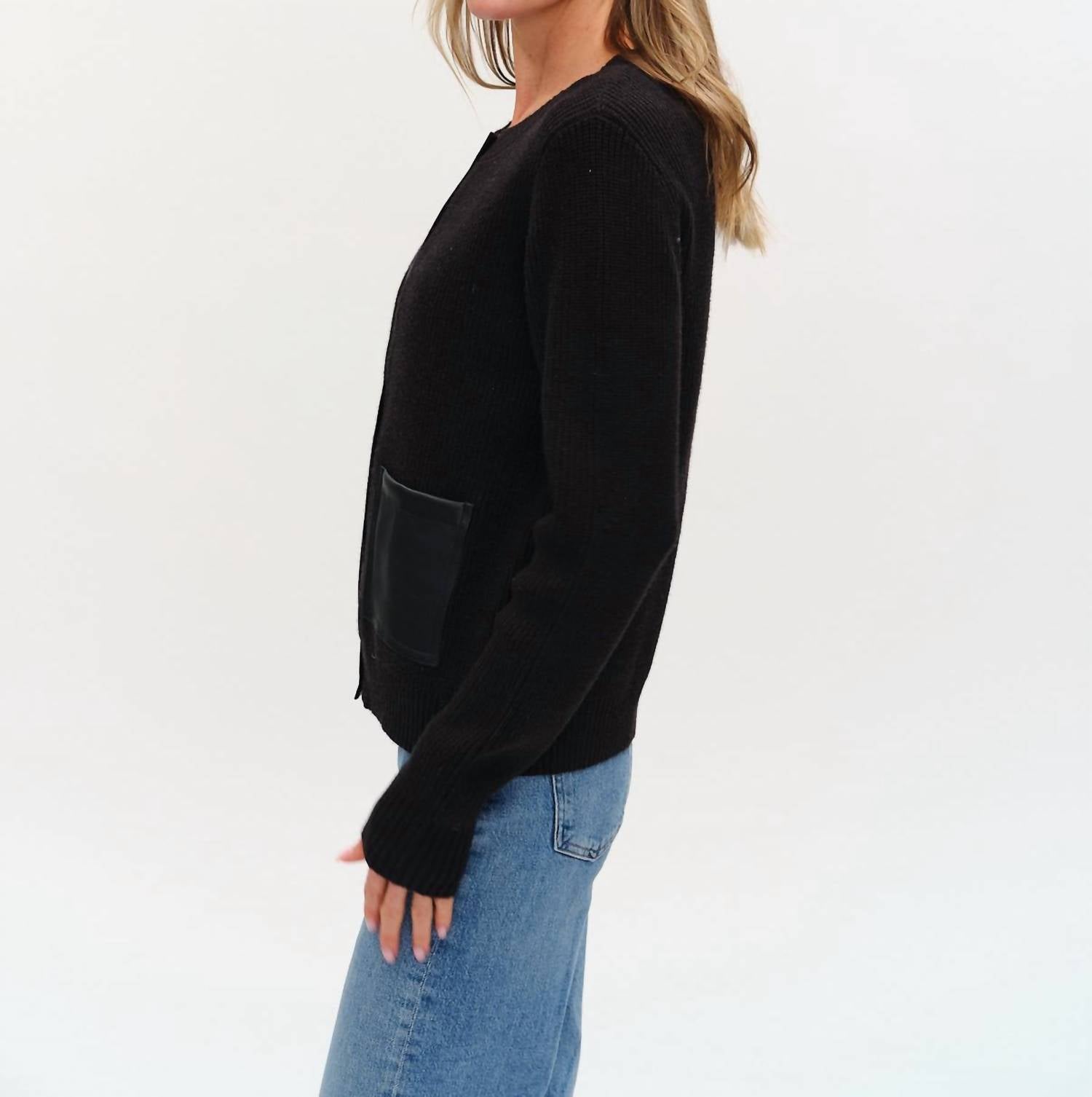 SIX/FIFTY Natalia Cardigan in black - women's cardigan - alternate view