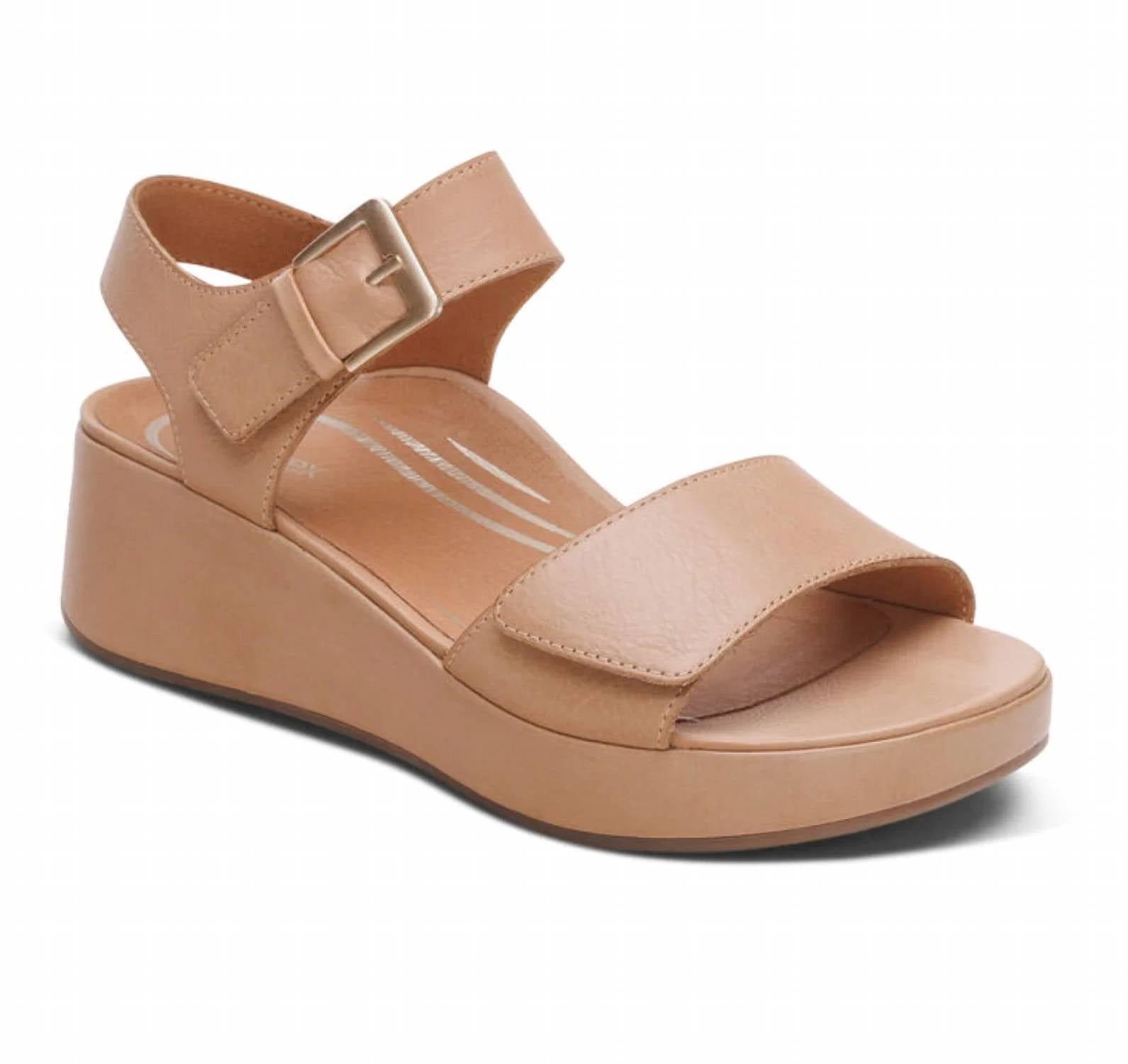 Aetrex - Women's Ariel Adjustable Quarter Strap Wedge