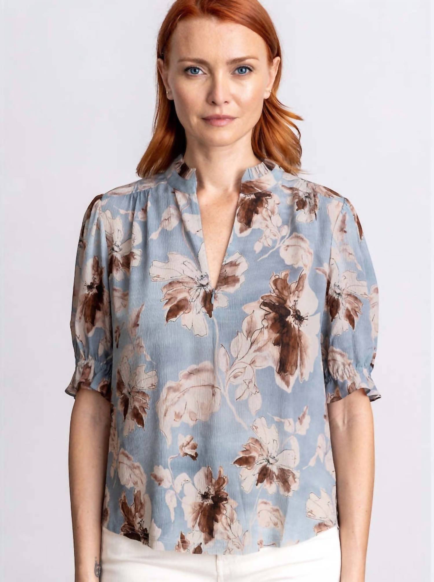 Go By Go Silk - Soft Spoken Short Sleeeve Blouse