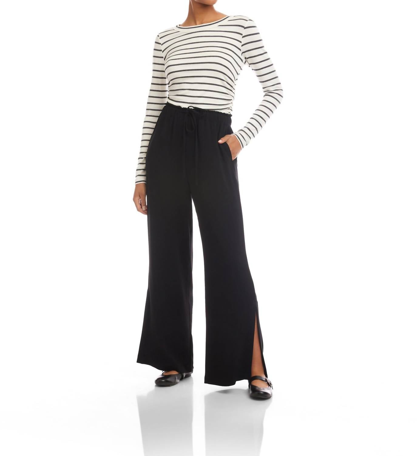 Fifteen Twenty Helen Wide-leg Pants in black - women's pants
