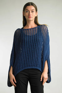 Tempo Paris - Metallic Crochet Poncho Top