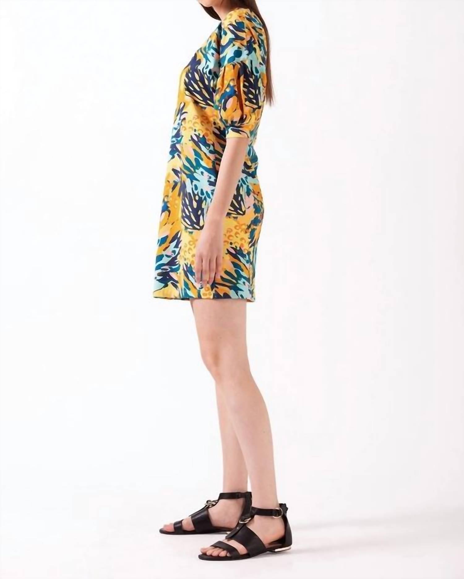 Celina Moon - Troian Puff Sleeve Mini Dress