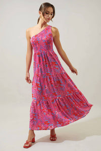 Sugarlips - Smocked One Shoulder Lys Maxi Dress