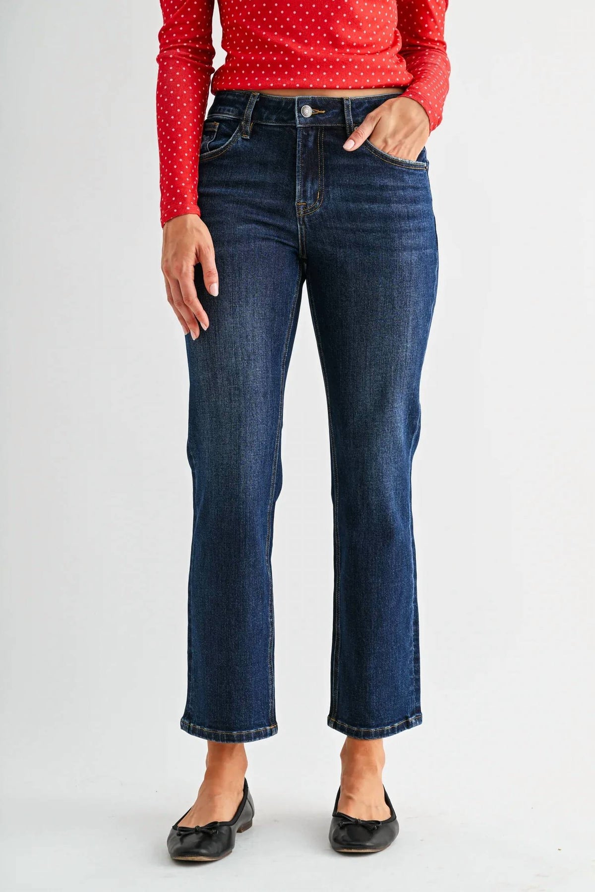 Mica Denim - Mid-rise Straight Ankle Jean