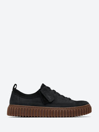 Clarks Men's Torhill Lace Sneaker Shoe in black nubuck - men's sneaker