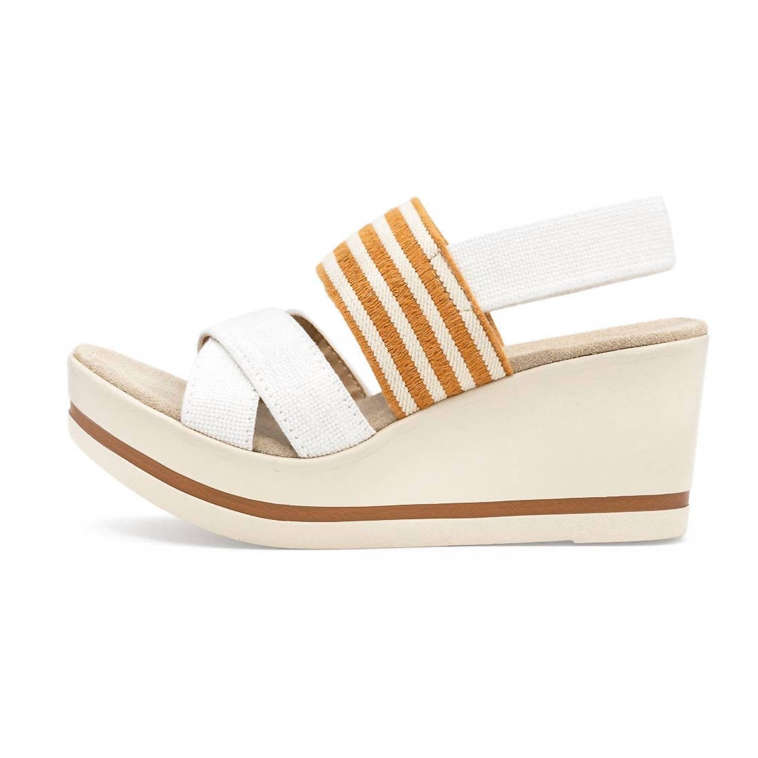 CHARLESTON SHOE CO. Women's Paris Platform Wedge in linen - women's shoe
