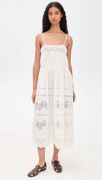 The Great. - Rosette Midi Crochet Dress