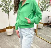 Mono B - Luxe Ribbed Sand Wash Zip Up Jacket