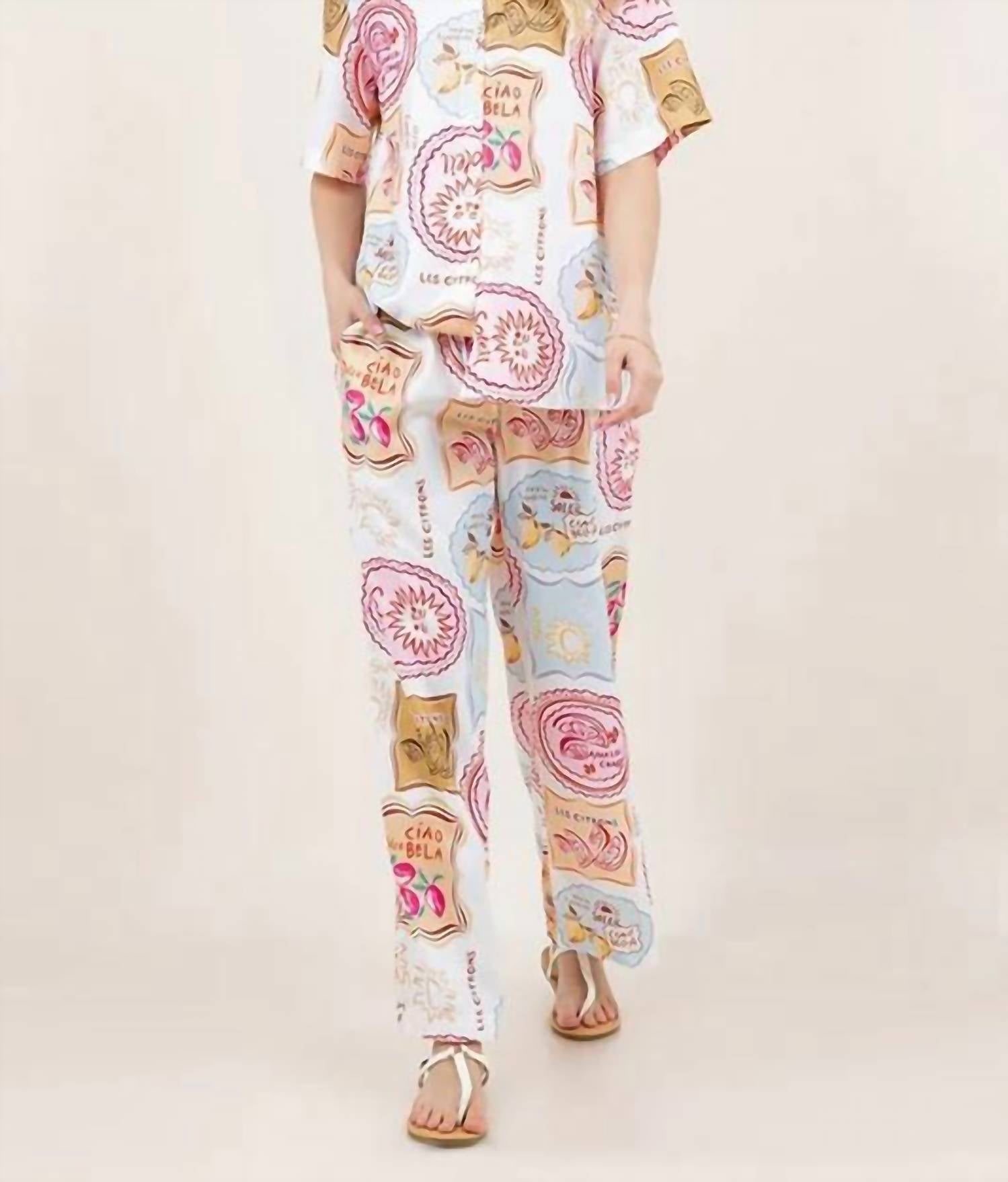 Sundayup - Stamp My Passport Top & Pant Set