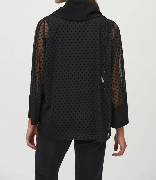 Joseph Ribkoff - Dot Mesh Silky Knit Layered Tunic Top