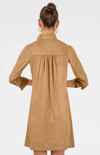 Gretchen Scott - Ruffle Rumble Suede Dress
