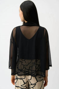Joseph Ribkoff - Draped Open Front Three-Quarter Sleeves Cover Up