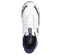 Skechers Men's After Burn Sneakers in white navy - men's sneaker - detail view