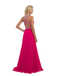 Blush Prom - Beaded Mesh Bodice Gown