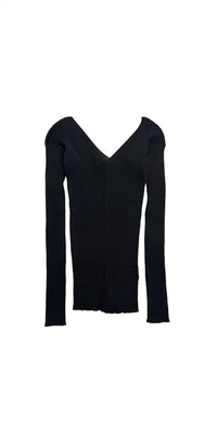 6397 - Women's Ribbed Double-v Top