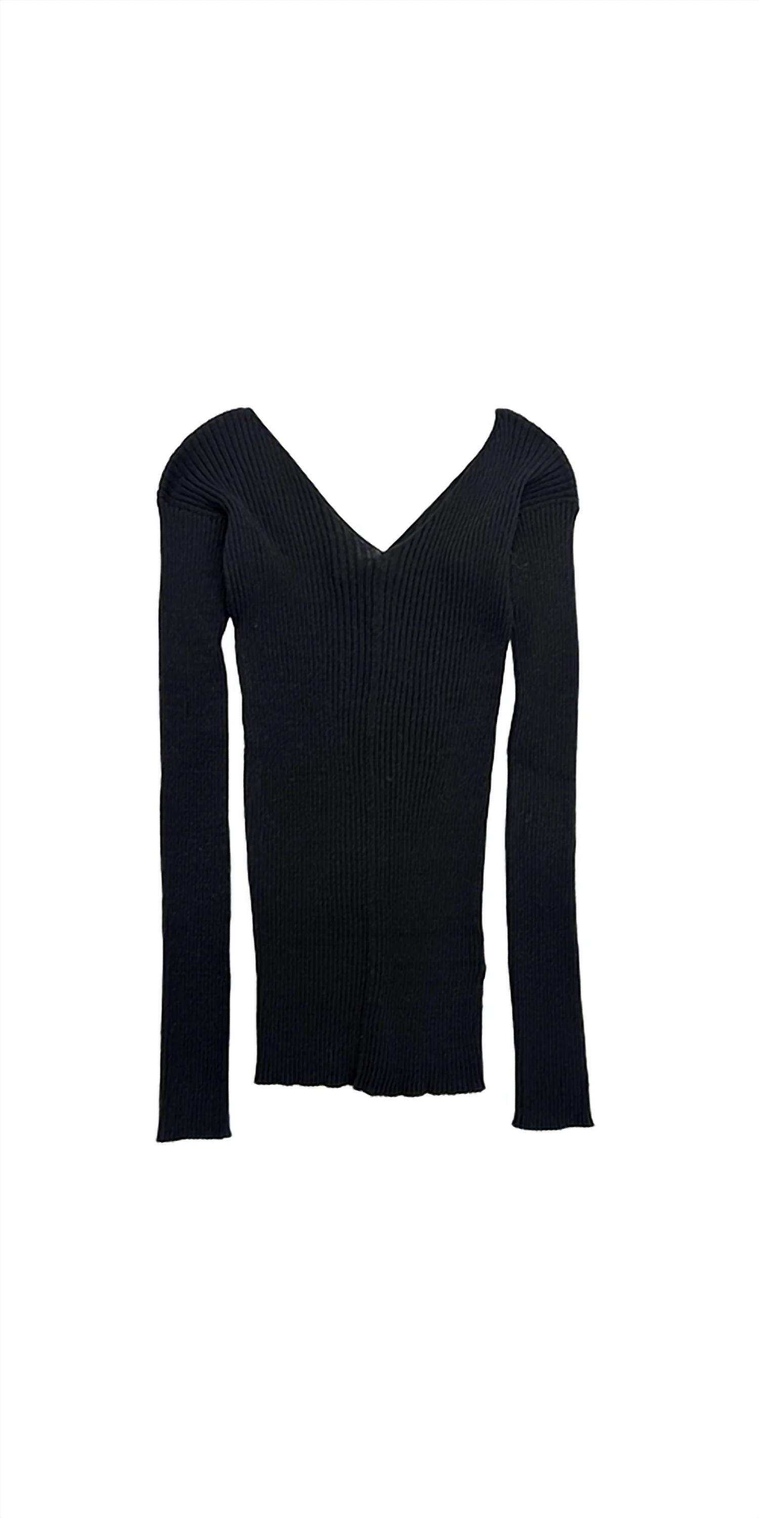6397 - Women's Ribbed Double-v Top