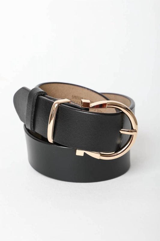 Leto - Women's Chic Horseshoe Buckle Belt