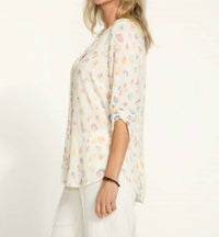Fdj - Smocked 3/4 Sleeve Shirt