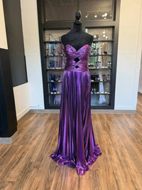 Sherri Hill - Women's Strapless Metallic Dress