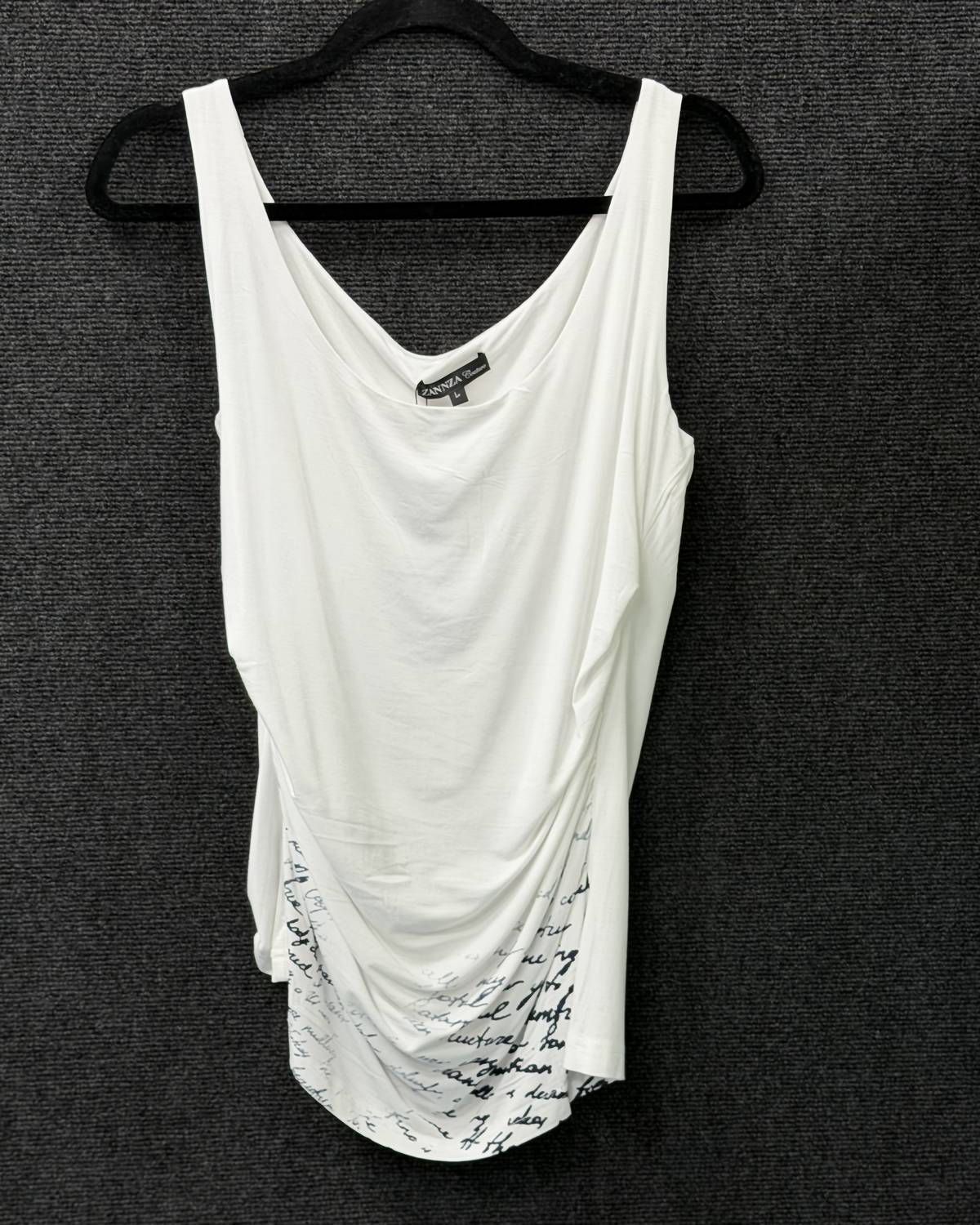 Zannza Couture - Women's Ruched Tank Top With Writing