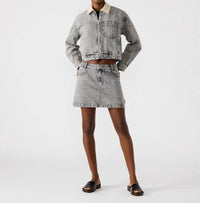 STEVE MADDEN GLACIA DENIM JACKET in grey - women's jacket - detail view